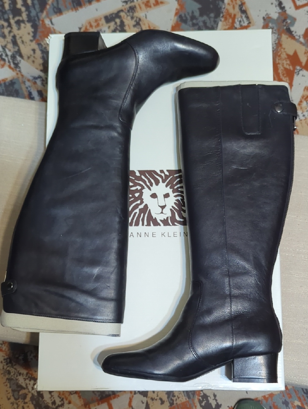 Anne Klein Women's Camden Riding Black Knee-High Boot - 6m